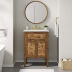 EEI-6440-WHI-BRN Elysian 24" Wood Bathroom Vanity by Modway