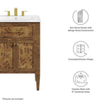 EEI-6440-WHI-BRN Elysian 24" Wood Bathroom Vanity by Modway