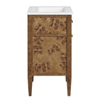 EEI-6440-WHI-BRN Elysian 24" Wood Bathroom Vanity by Modway
