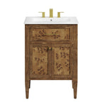 EEI-6440-WHI-BRN Elysian 24" Wood Bathroom Vanity by Modway