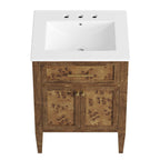 EEI-6440-WHI-BRN Elysian 24" Wood Bathroom Vanity by Modway