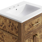 EEI-6440-WHI-BRN Elysian 24" Wood Bathroom Vanity by Modway