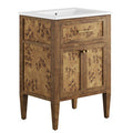Modway EEI-6440-WHI-BRN Elysian 24" Wood Bathroom Vanity White Brown