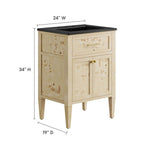 EEI-6441-BLK-BUR Elysian 24" Wood Bathroom Vanity by Modway