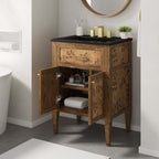 EEI-6442-BLK-BRN Elysian 24" Wood Bathroom Vanity by Modway