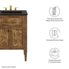 EEI-6442-BLK-BRN Elysian 24" Wood Bathroom Vanity by Modway