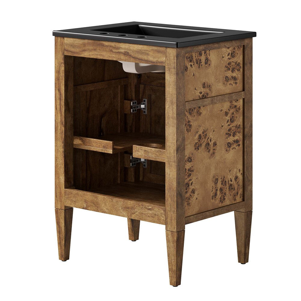 EEI-6442-BLK-BRN Elysian 24" Wood Bathroom Vanity by Modway