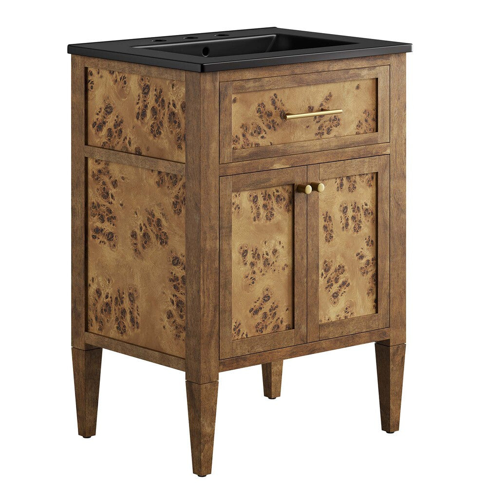 EEI-6442-BLK-BRN Elysian 24" Wood Bathroom Vanity by Modway