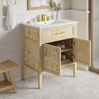 EEI-6443-WHI-BUR Elysian 30" Wood Bathroom Vanity by Modway