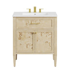 EEI-6443-WHI-BUR Elysian 30" Wood Bathroom Vanity by Modway