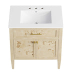 EEI-6443-WHI-BUR Elysian 30" Wood Bathroom Vanity by Modway