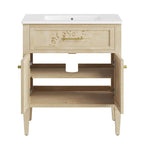 EEI-6443-WHI-BUR Elysian 30" Wood Bathroom Vanity by Modway