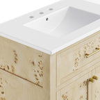 EEI-6443-WHI-BUR Elysian 30" Wood Bathroom Vanity by Modway