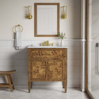 EEI-6444-WHI-BRN Elysian 30" Wood Bathroom Vanity by Modway