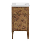 EEI-6444-WHI-BRN Elysian 30" Wood Bathroom Vanity by Modway