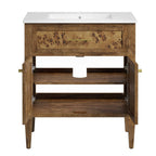 EEI-6444-WHI-BRN Elysian 30" Wood Bathroom Vanity by Modway