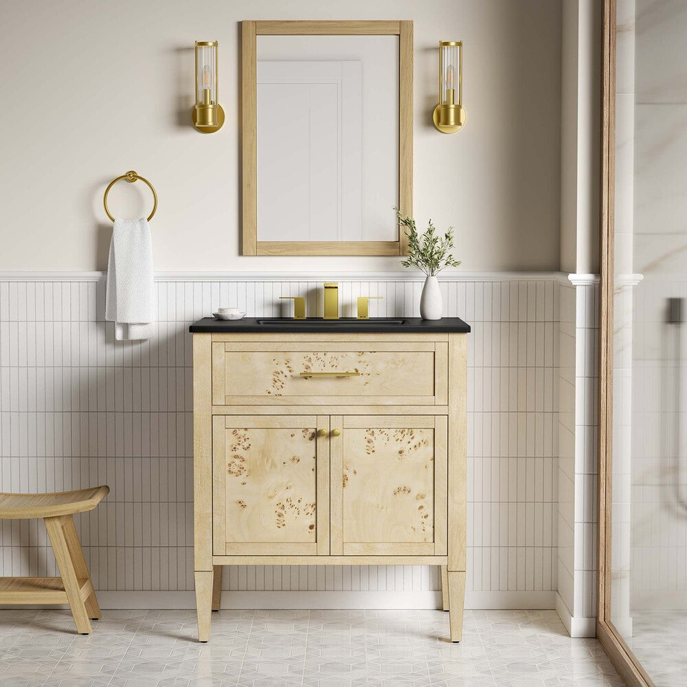 EEI-6445-BLK-BUR Elysian 30" Wood Bathroom Vanity by Modway
