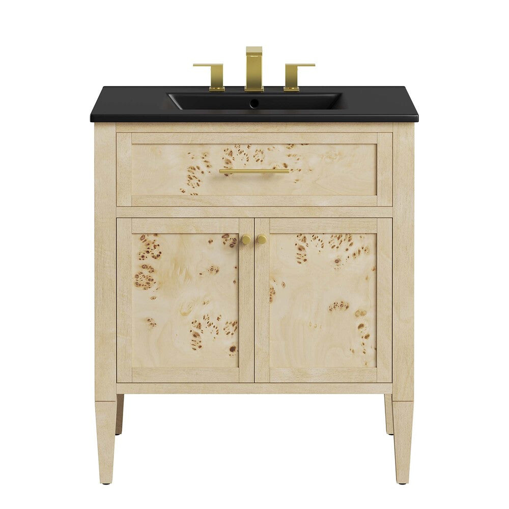 EEI-6445-BLK-BUR Elysian 30" Wood Bathroom Vanity by Modway