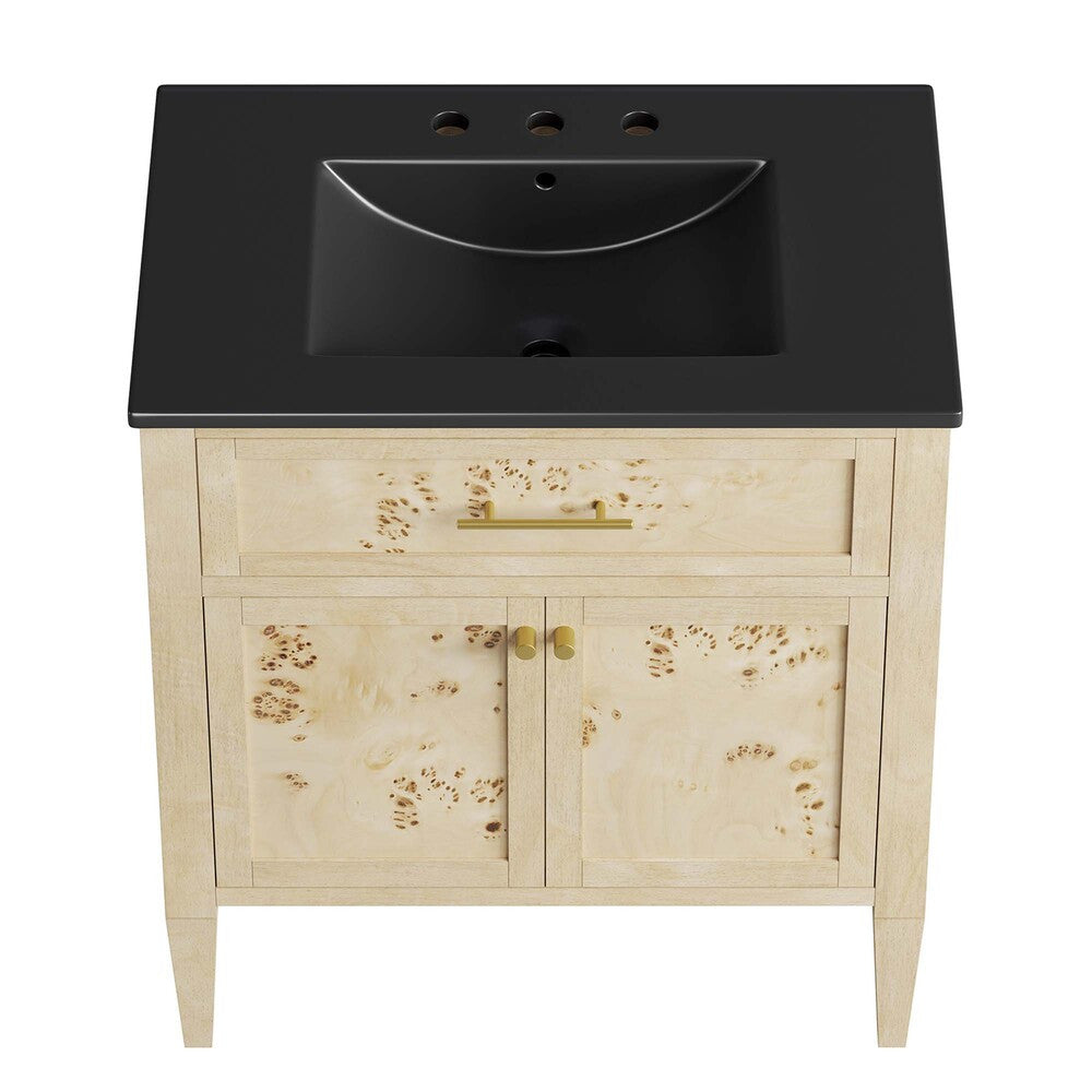 EEI-6445-BLK-BUR Elysian 30" Wood Bathroom Vanity by Modway