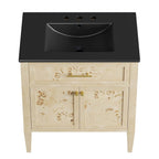EEI-6445-BLK-BUR Elysian 30" Wood Bathroom Vanity by Modway