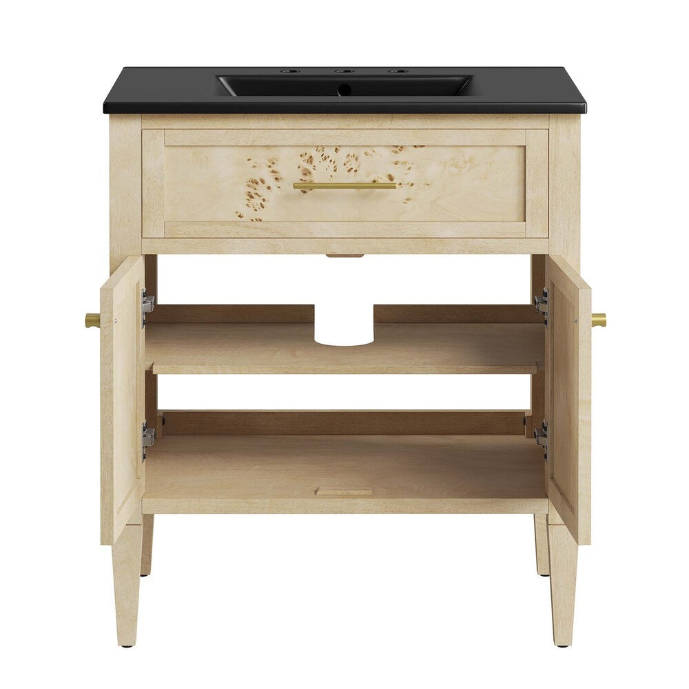 EEI-6445-BLK-BUR Elysian 30" Wood Bathroom Vanity by Modway