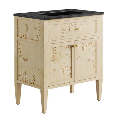 Modway EEI-6445-BLK-BUR Elysian 30" Wood Bathroom Vanity Black Burl