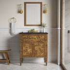 EEI-6446-BLK-BRN Elysian 30" Wood Bathroom Vanity by Modway