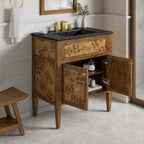 EEI-6446-BLK-BRN Elysian 30" Wood Bathroom Vanity by Modway