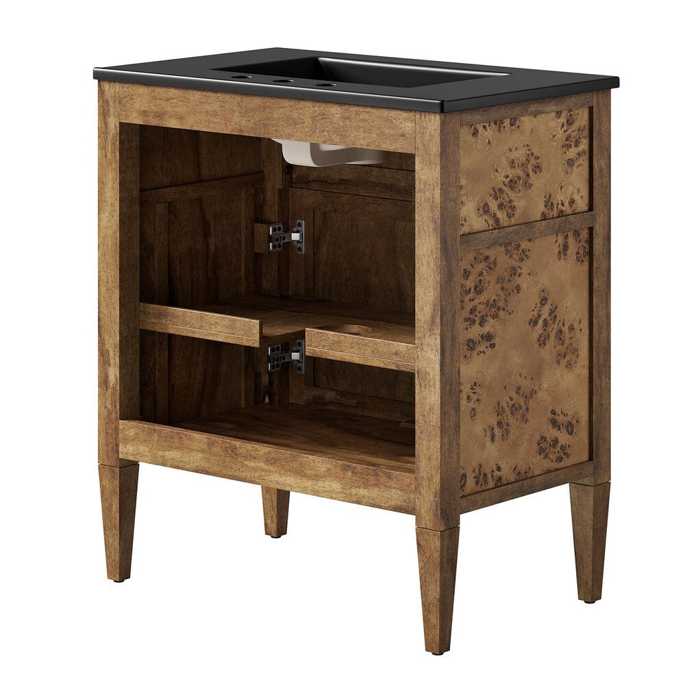 EEI-6446-BLK-BRN Elysian 30" Wood Bathroom Vanity by Modway