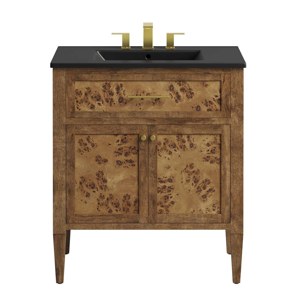 EEI-6446-BLK-BRN Elysian 30" Wood Bathroom Vanity by Modway