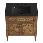 EEI-6446-BLK-BRN Elysian 30" Wood Bathroom Vanity by Modway