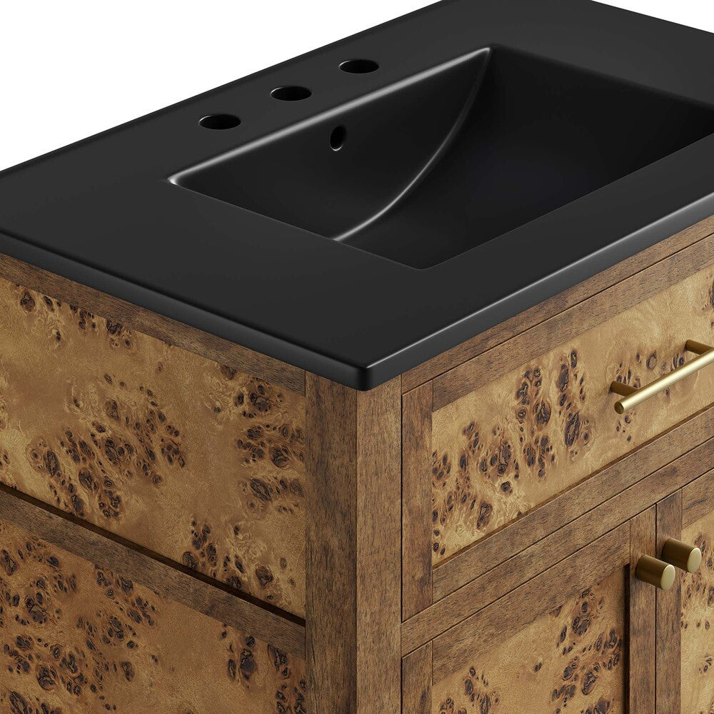 EEI-6446-BLK-BRN Elysian 30" Wood Bathroom Vanity by Modway
