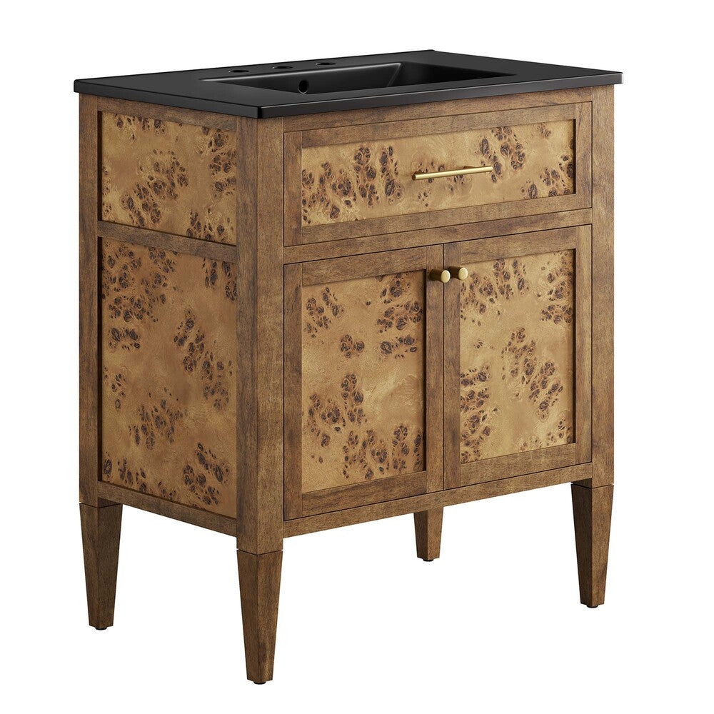 EEI-6446-BLK-BRN Elysian 30" Wood Bathroom Vanity by Modway