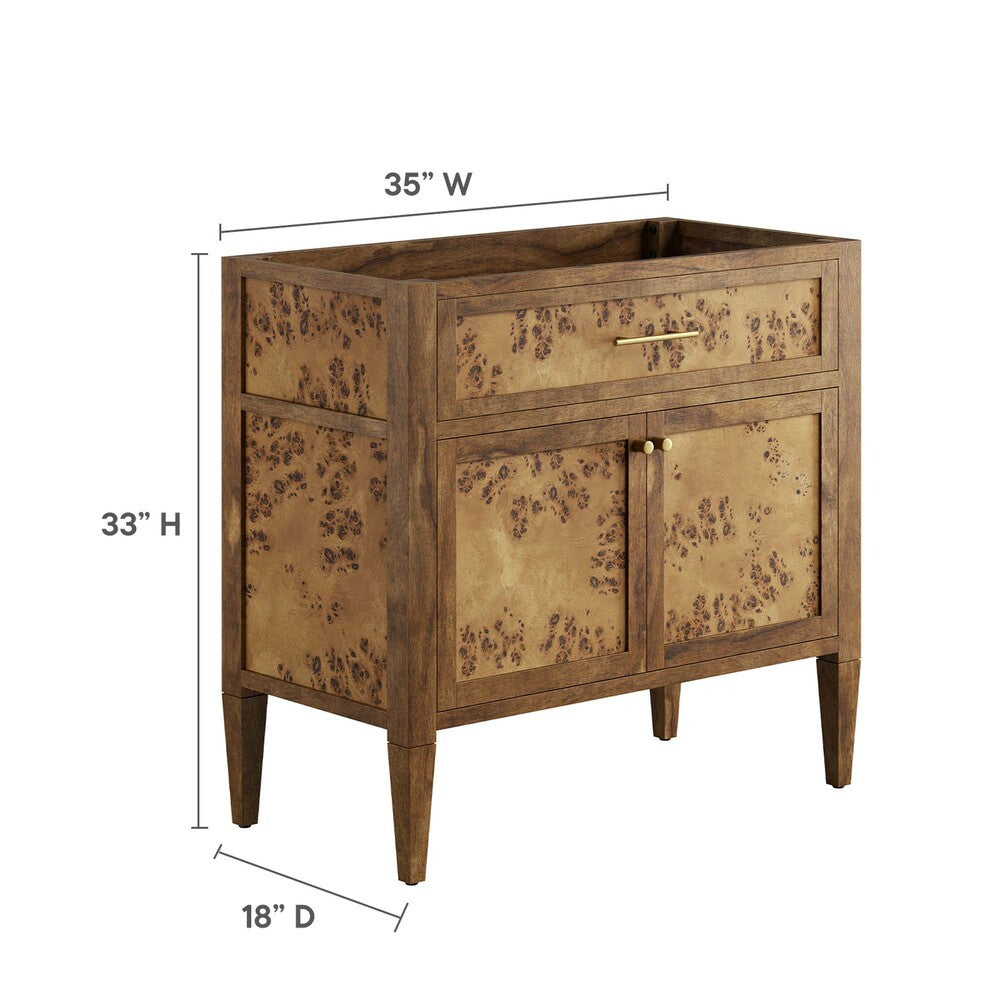 EEI-6139-BRN Elysian 36" Wood Bathroom Vanity Cabinet (Sink Basin Not Included) by Modway