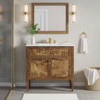 EEI-6448-WHI-BRN Elysian 36" Wood Bathroom Vanity by Modway
