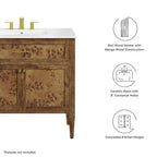 EEI-6448-WHI-BRN Elysian 36" Wood Bathroom Vanity by Modway