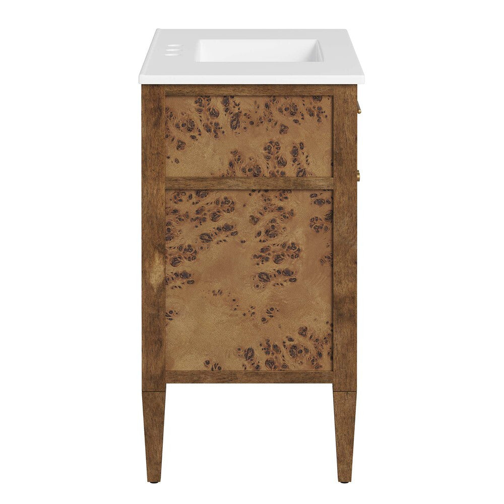 EEI-6448-WHI-BRN Elysian 36" Wood Bathroom Vanity by Modway