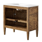 EEI-6448-WHI-BRN Elysian 36" Wood Bathroom Vanity by Modway
