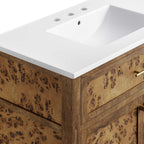 EEI-6448-WHI-BRN Elysian 36" Wood Bathroom Vanity by Modway