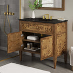 EEI-6450-BLK-BRN Elysian 36" Wood Bathroom Vanity by Modway