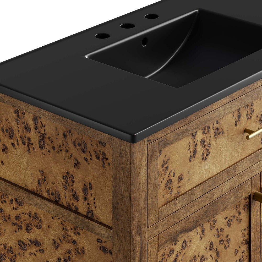 EEI-6450-BLK-BRN Elysian 36" Wood Bathroom Vanity by Modway