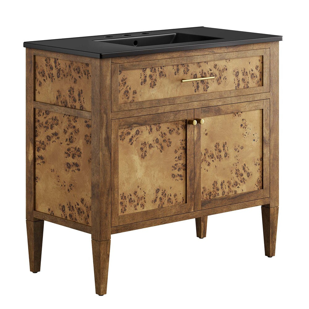 EEI-6450-BLK-BRN Elysian 36" Wood Bathroom Vanity by Modway