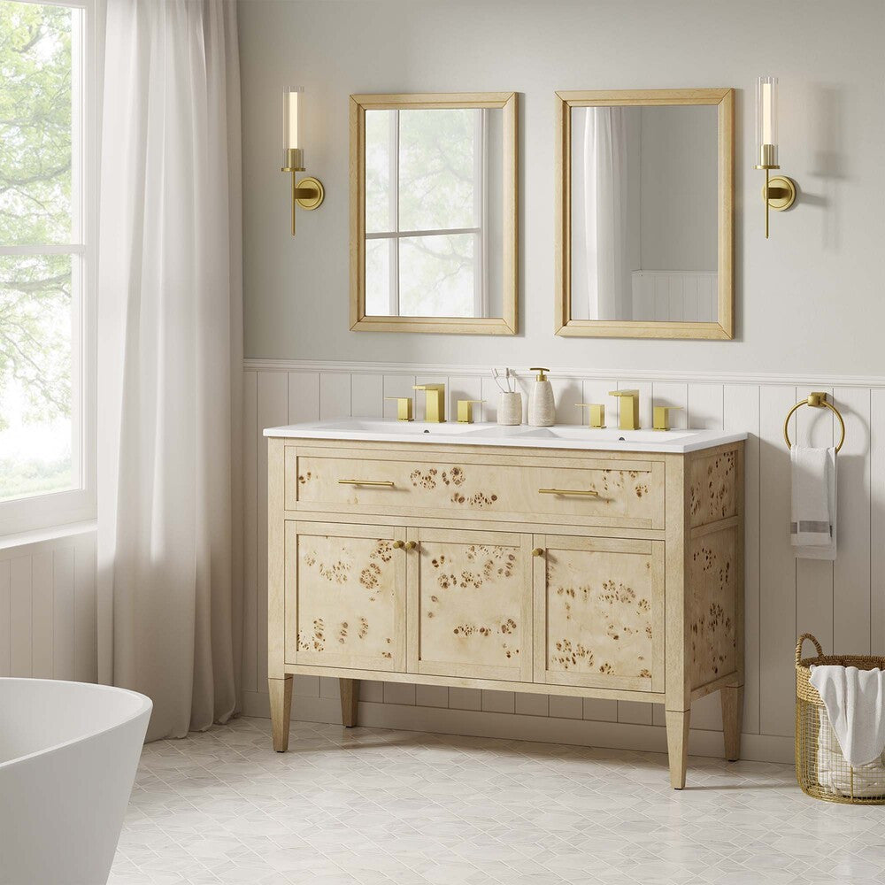 Modway Elysian 48" Double Sink Bathroom Vanity by Modway-EEI-6454-WHI-BUR