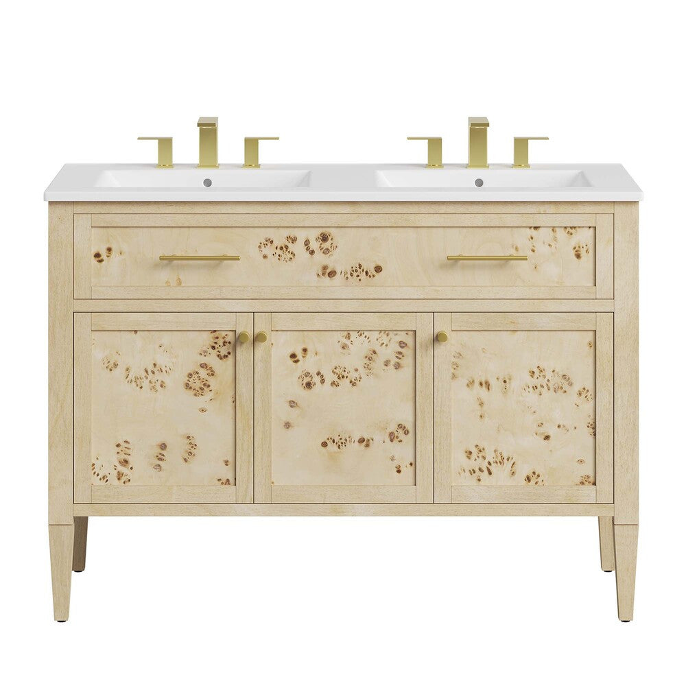 Modway Elysian 48" Double Sink Bathroom Vanity by Modway-EEI-6454-WHI-BUR
