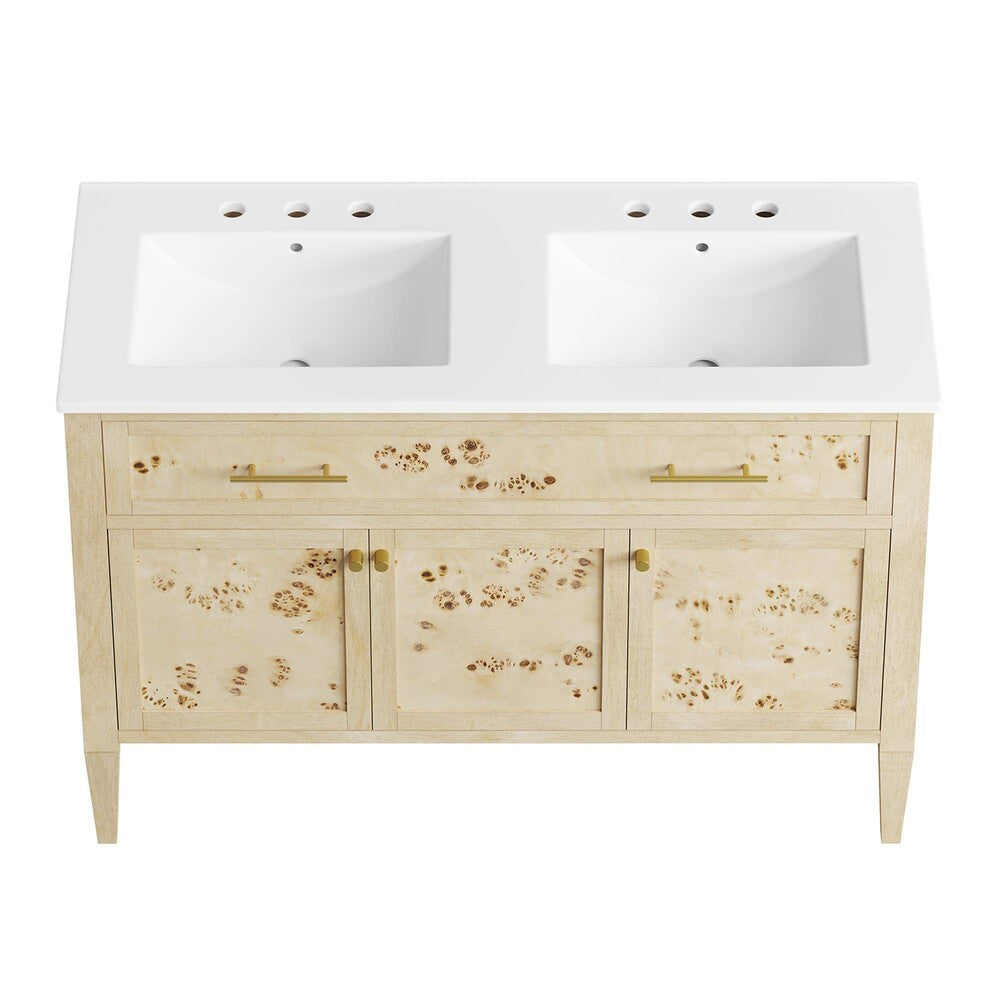 Modway Elysian 48" Double Sink Bathroom Vanity by Modway-EEI-6454-WHI-BUR