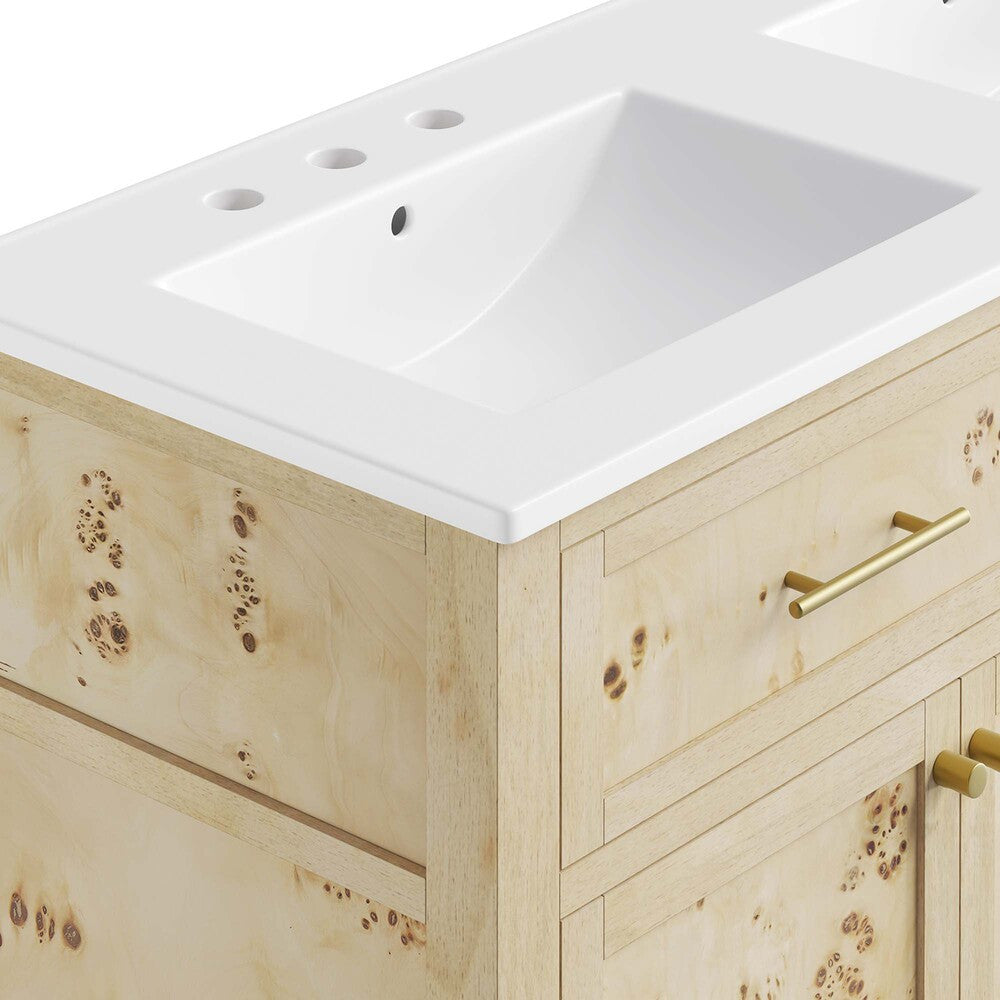 Modway Elysian 48" Double Sink Bathroom Vanity by Modway-EEI-6454-WHI-BUR
