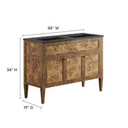 EEI-6457-BLK-BRN Elysian 48" Wood Double Sink Bathroom Vanity by Modway