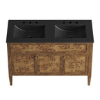 EEI-6457-BLK-BRN Elysian 48" Wood Double Sink Bathroom Vanity by Modway