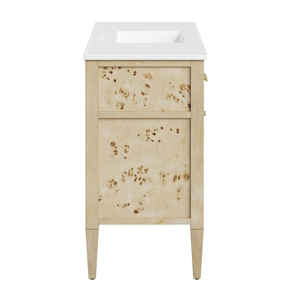 EEI-6451-WHI-BUR Elysian 48" Wood Single Sink Bathroom Vanity by Modway