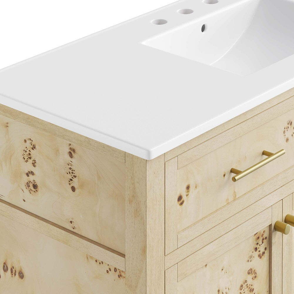 EEI-6451-WHI-BUR Elysian 48" Wood Single Sink Bathroom Vanity by Modway
